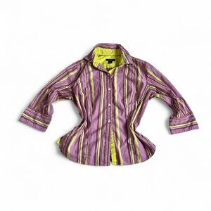 Westbound Purple and Yellow Striped Long Sleeve Top